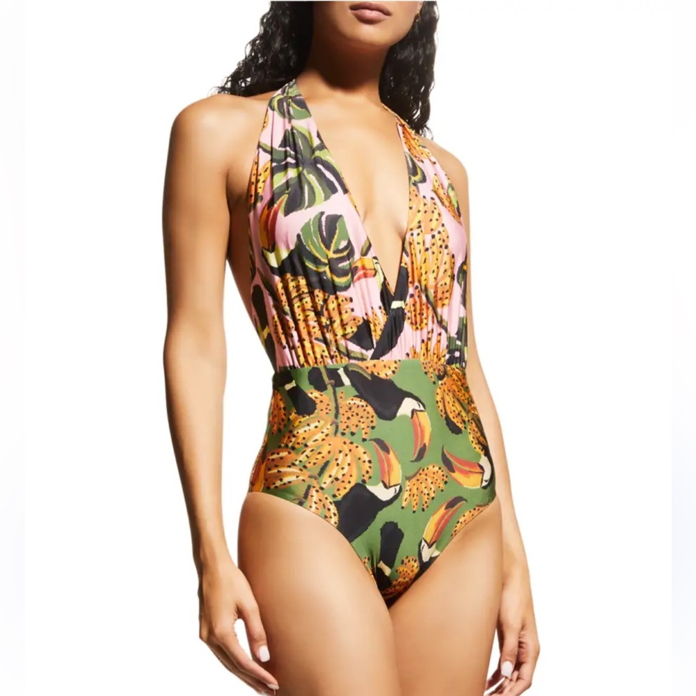 FARM Rio Vibrant Toucan Print Swimsuit